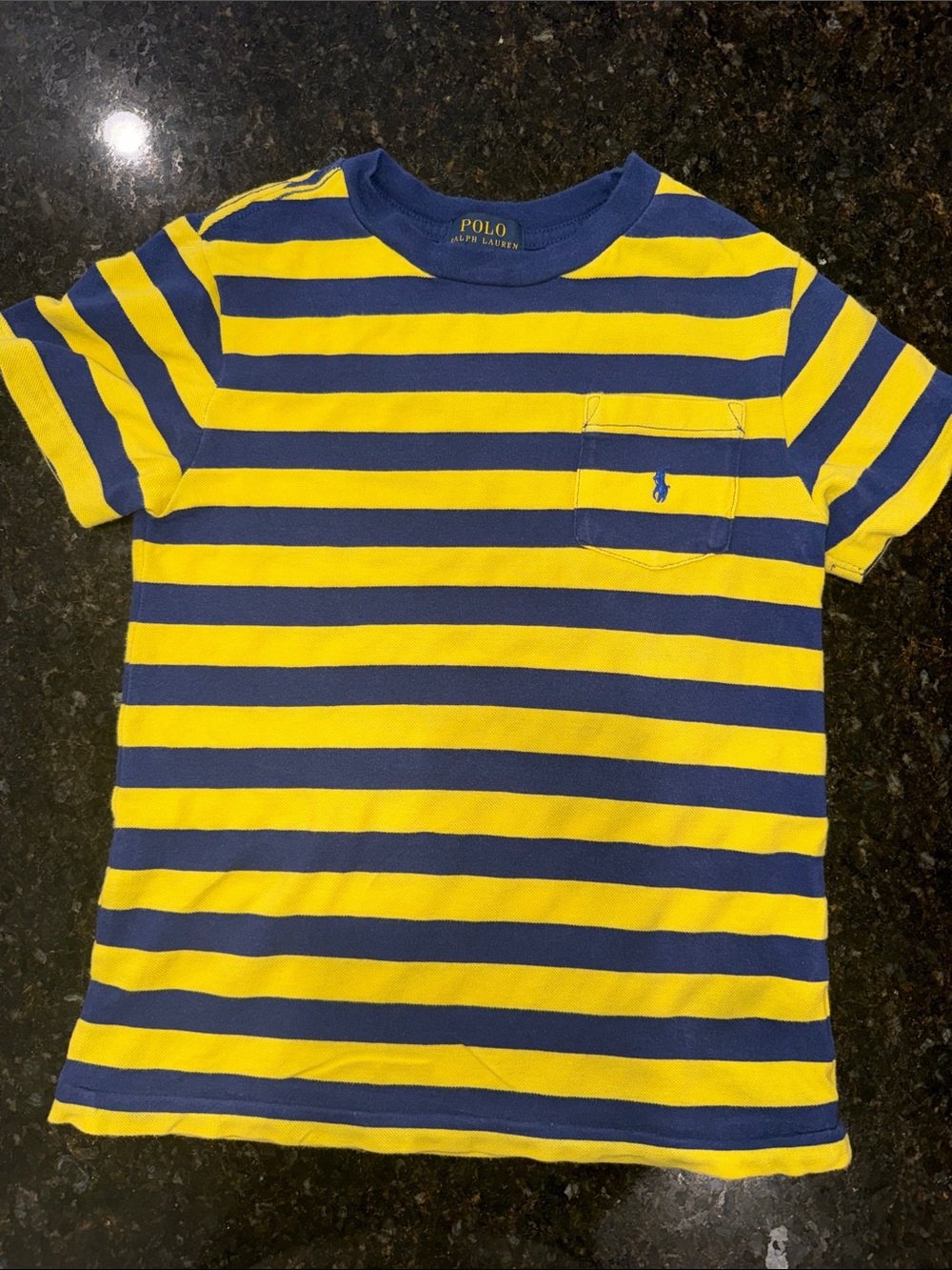 Polo by Ralph Lauren Boys' Yellow & Blue Striped Pocket Tee